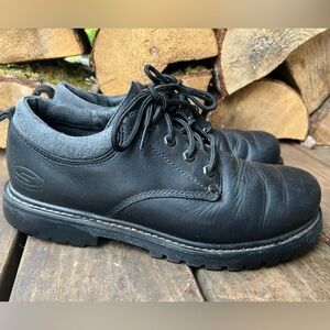 Skechers jammers black chunky leather platform shoes men’s size 11